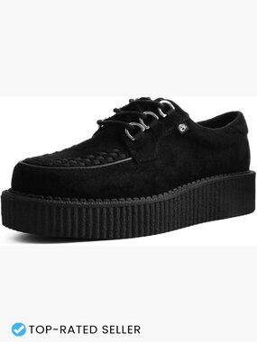 Faux Suede Creeper Sneakers Chunky Platform Lace Up Unisex Retro Y2K Punk